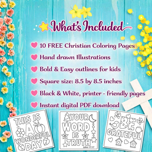 FREE Christian Coloring Pages for Kids – Bible Verses, Faith-Based Printable